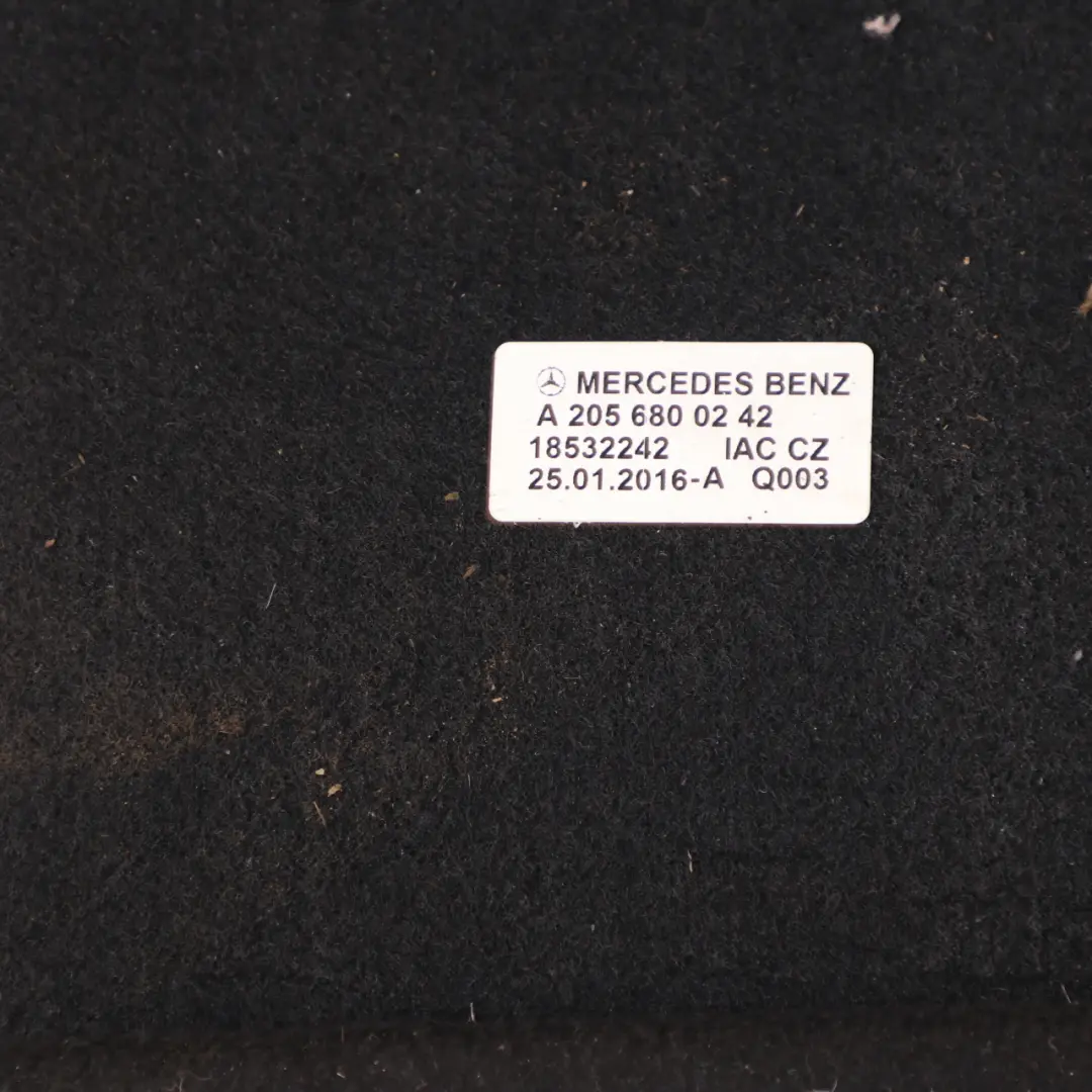 Mercedes W205 Trunk Floor Rear Loading Trim Panel Carpet Black - SKU A2056800242 - Part number A2056800242