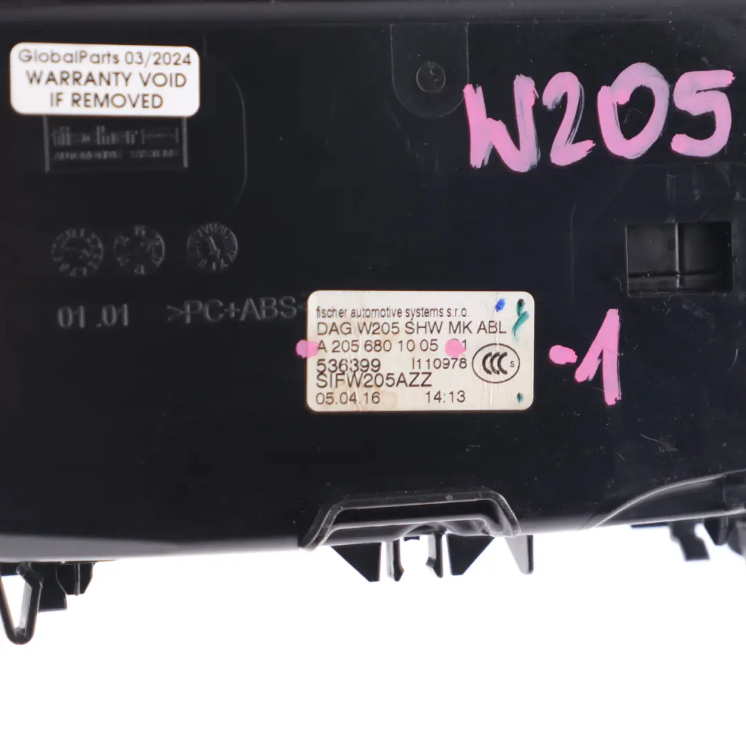 Mercedes W205 Console centrale Vassoio portacenere anteriore Nero - SKU A2056801005-1 - Numero di parte A2056801005