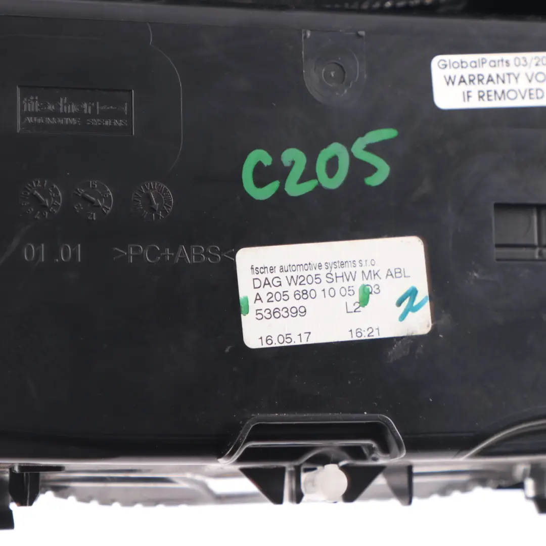 Mercedes C205 Console centrale Vassoio portacenere anteriore Nero - SKU A2056801005 - Numero di parte A2056801005
