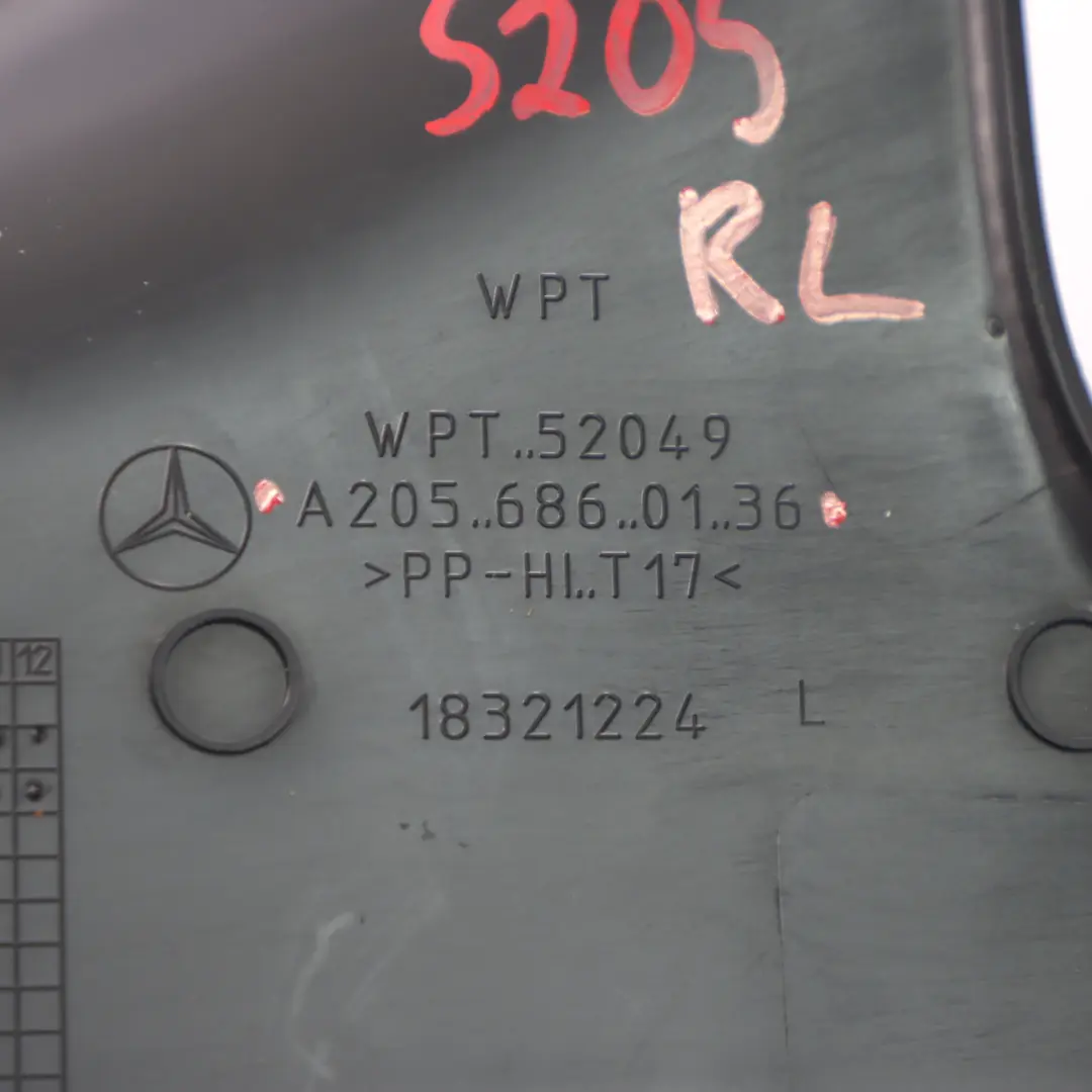  Abdeckung Mercedes S205 Hintertür Links Inneneingang Verkleidung Schwarz - SKU A2056860136 - Teilenummer A2056860136