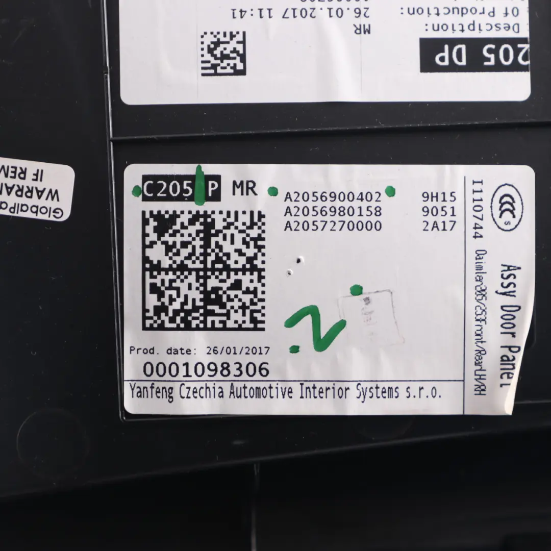 Speaker Cover Rear Right O/S Trim Black Leather to Mercedes C205 with Part number A2056900402 Mercedes C205 Speaker Cover Rear Right O/S Trim Black Leather - SKU A2056900402 - Part number A2056900402