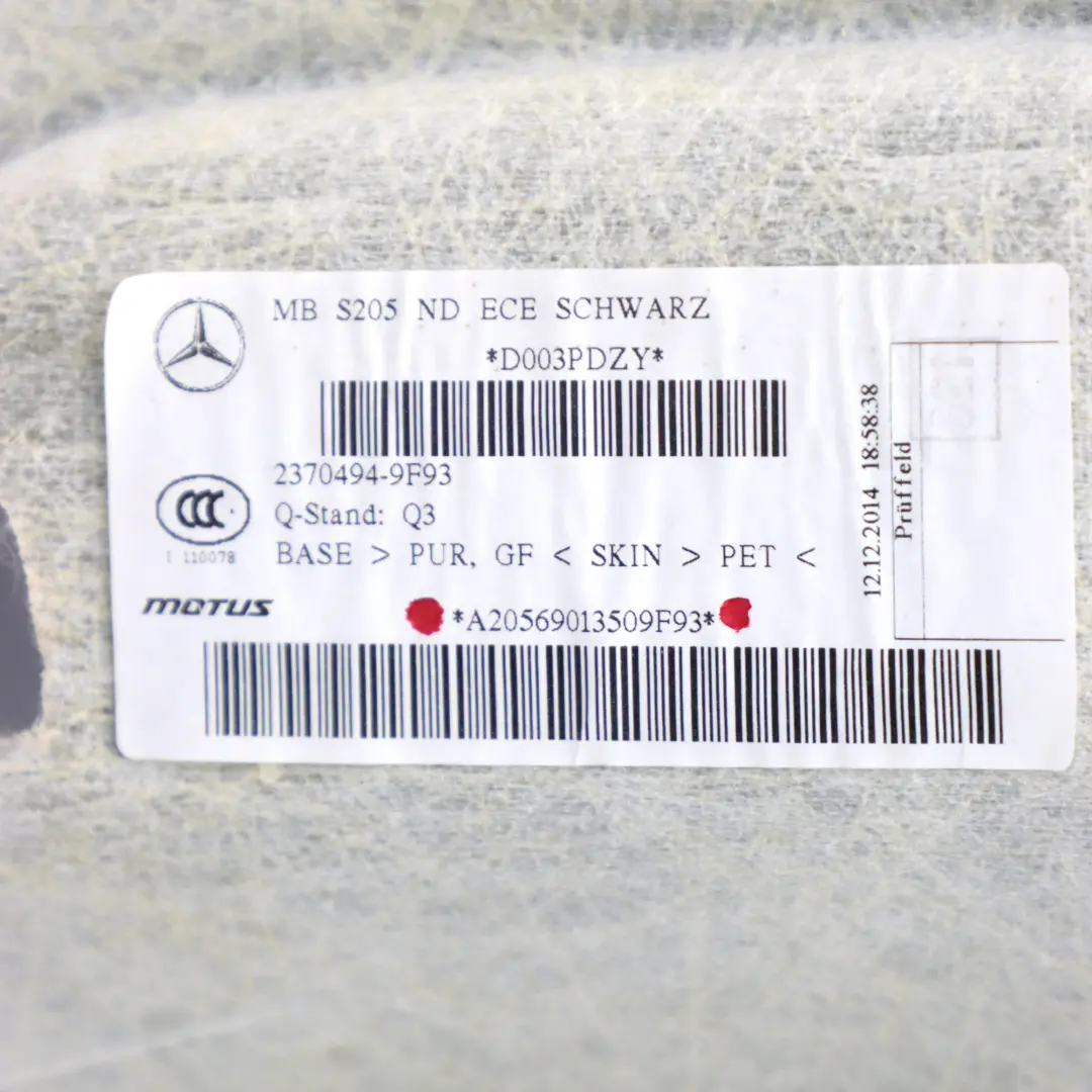 Roof Headlining Mercedes S205 Estate Headliner Lining Black Trim Cover Panel to with Part number A2056901350 Roof Headlining Mercedes S205 Estate Headliner Lining Black Trim Cover Panel - SKU A2056901350 - Part number A2056901350