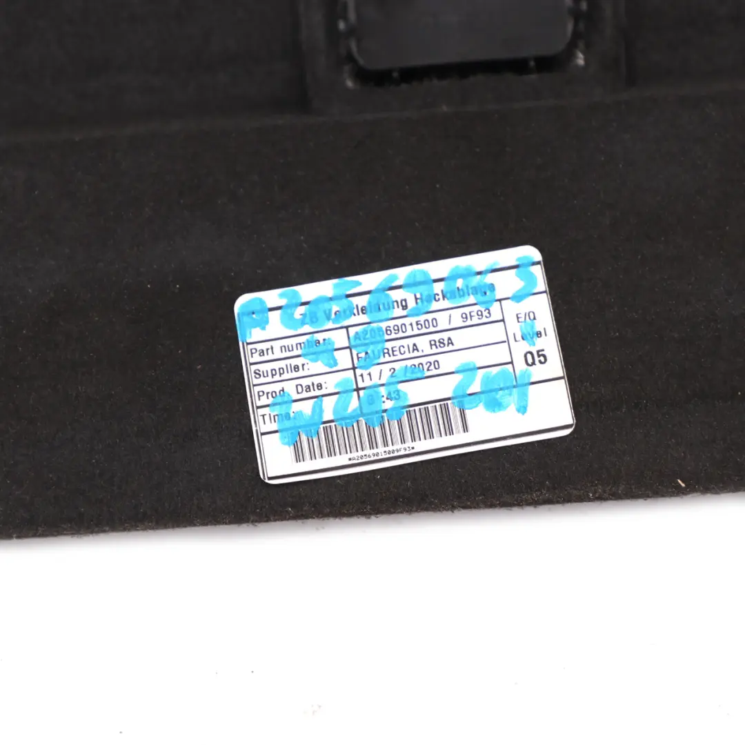 Mercedes W205 Parcel Shelf Rear Window Trim Panel Cover Black A2056901500 - SKU A2056906349 - Part number A2056906349