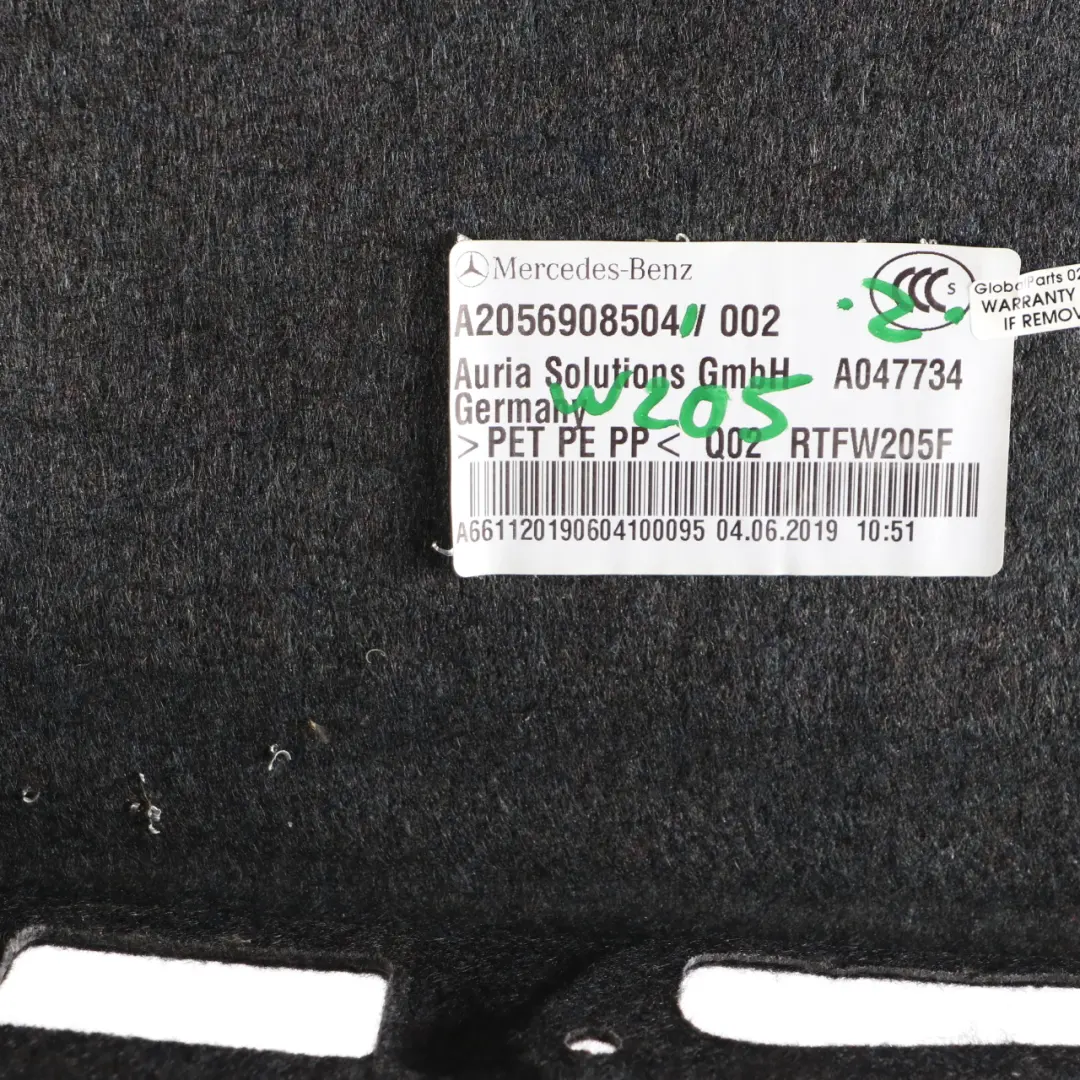  Kofferraum Verkleidung Mercedes W205 Heckklappe Abdeckung A2056940025 - SKU A2056908504 - Teilenummer A2056908504