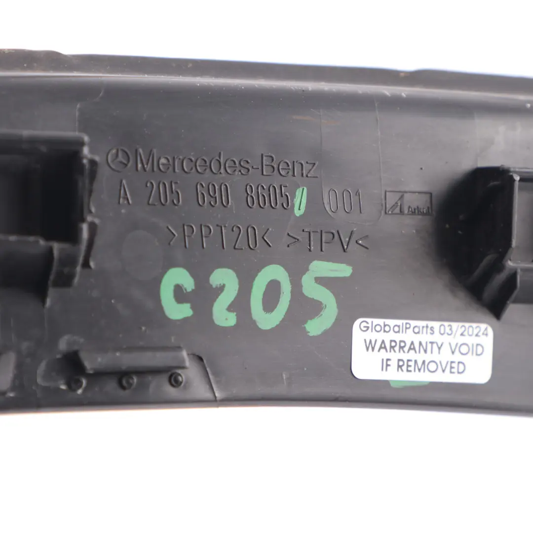 Osłona Plastik Bagażnika Prawy Tył Czarny do Mercedes C205 o numerze A2056908605 Mercedes C205 Osłona Plastik Bagażnika Prawy Tył Czarny - SKU A2056908605 - Numer Części A2056908605