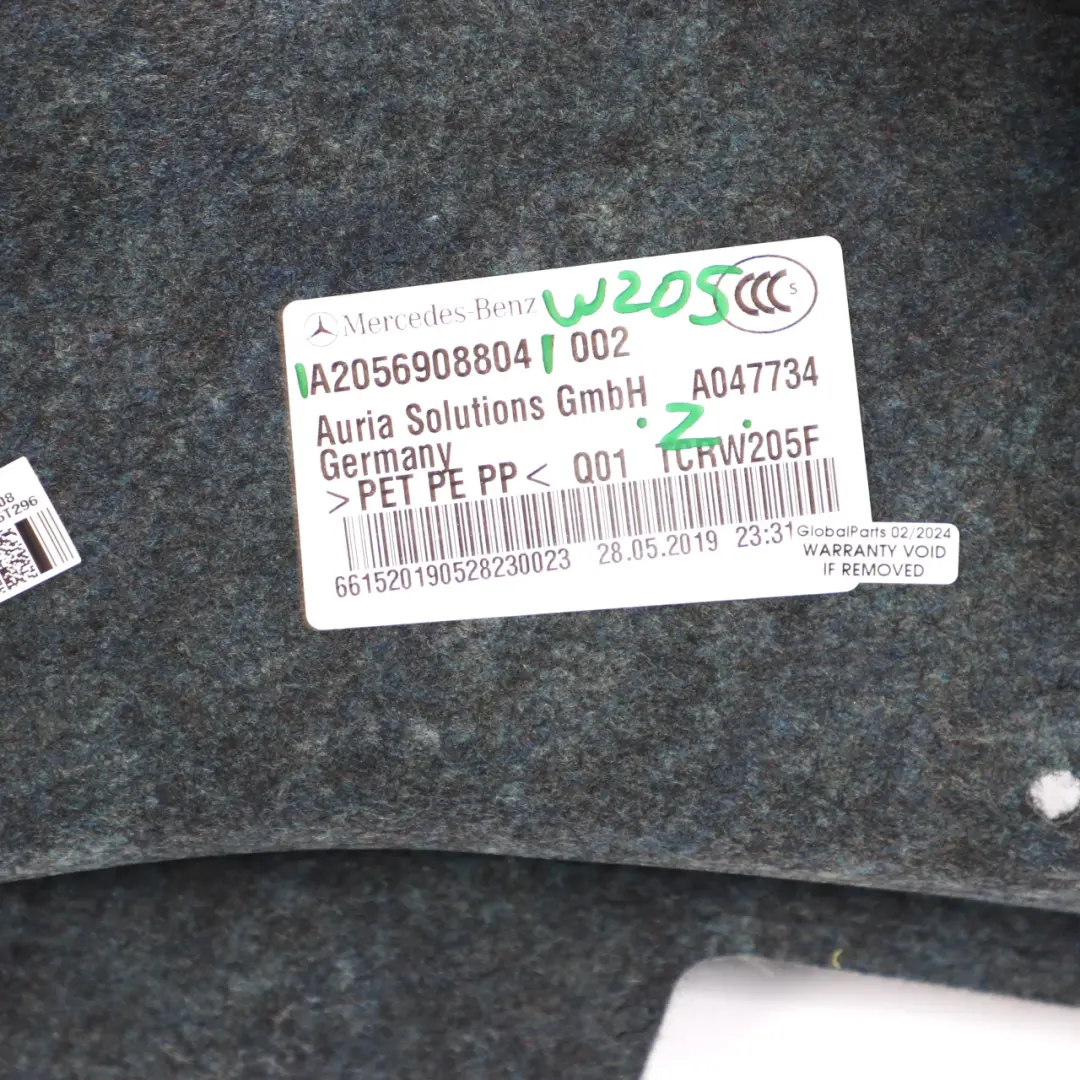 Maletero Tronco Derecho Panel Lateral Maletero para Mercedes W205 con número de pieza A2056908804 Mercedes W205 Maletero Tronco Derecho Panel Lateral Maletero - SKU A2056908804 - Número de pieza A2056908804