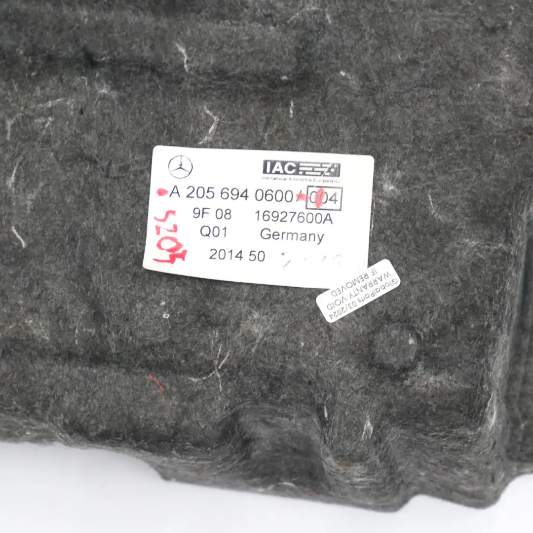 Maletero Bandeja Portaherramientas Cubierta para Mercedes W205 con número de pieza A2056940600 Mercedes W205 Maletero Bandeja Portaherramientas Cubierta - SKU A2056940600-1 - Número de pieza A2056940600