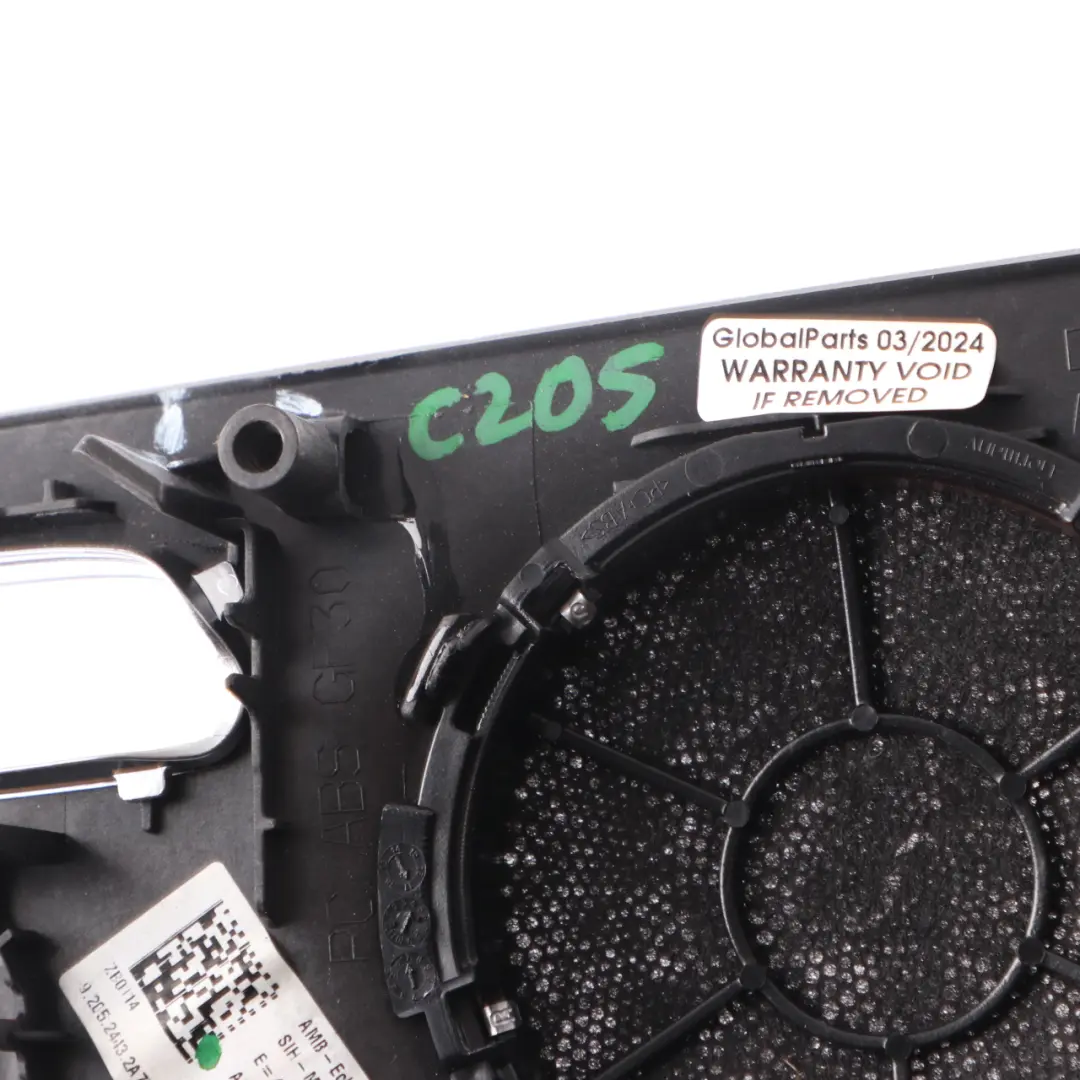 Speaker Cover Trim Door Card Front Right O/S Burmester to Mercedes C205 with Part number A2057205803 Mercedes C205 Speaker Cover Trim Door Card Front Right O/S Burmester - SKU A2057205803 - Part number A2057205803