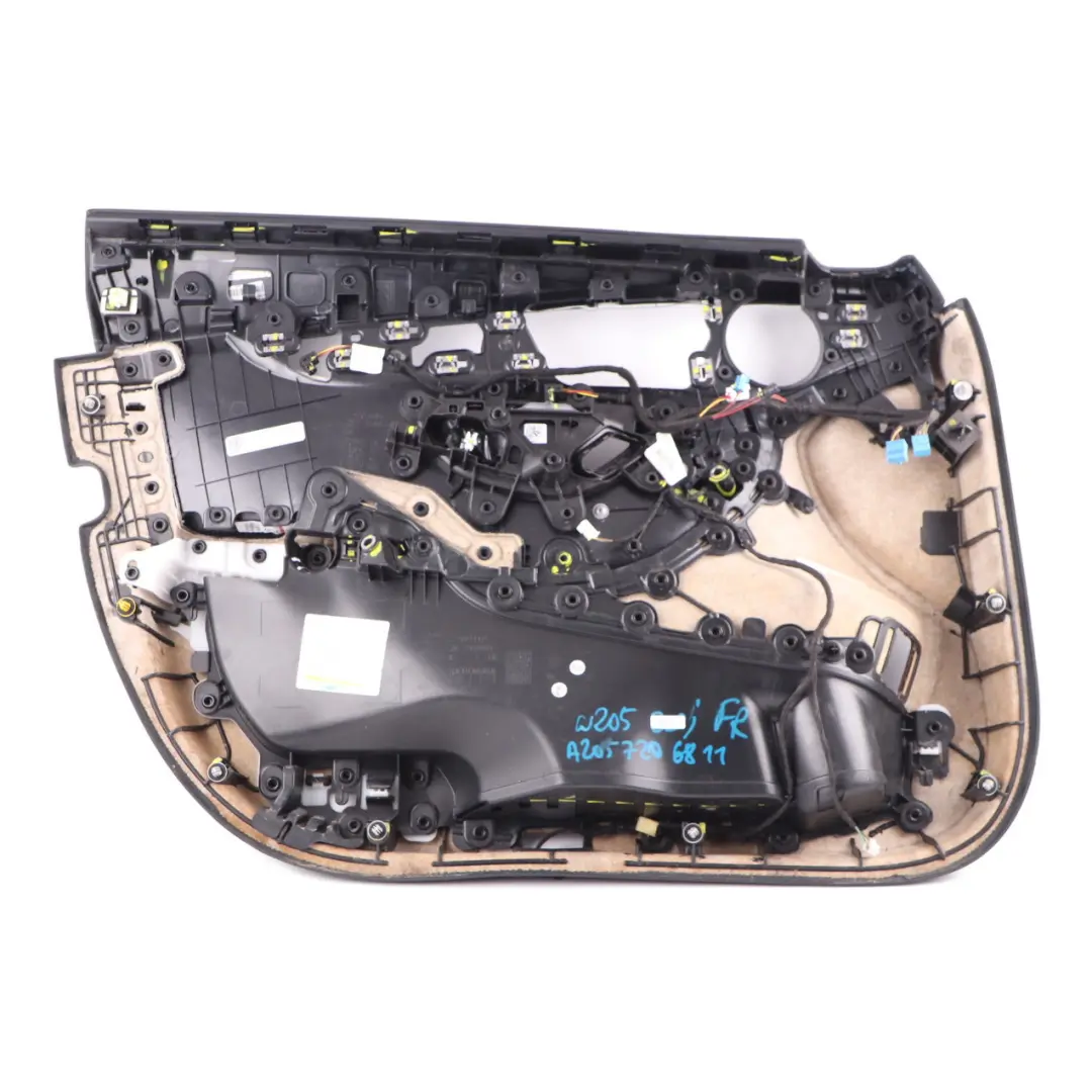  Front Door Card Mercedes W205 Right O/S Trim Panel Cover AMG Line Leather Black - SKU A2057206811 - Part number A2057206811