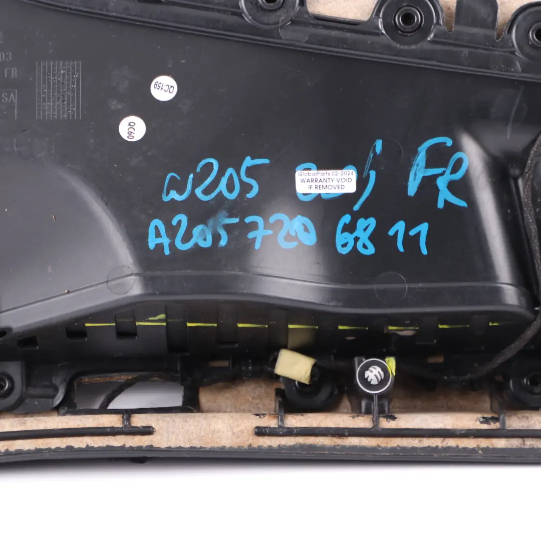  Front Door Card Mercedes W205 Right O/S Trim Panel Cover AMG Line Leather Black - SKU A2057206811 - Part number A2057206811