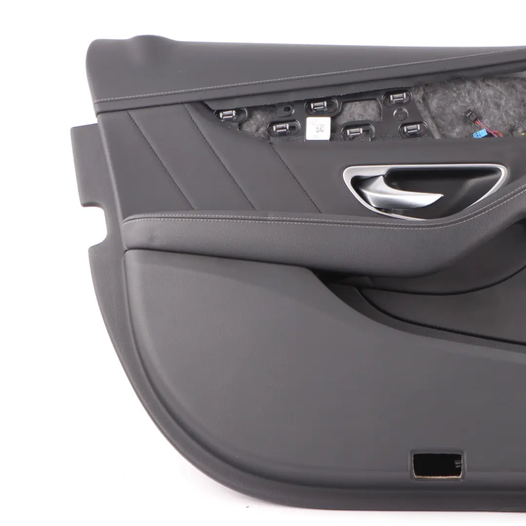 Front Door Card Mercedes W205 Left N/S Trim Panel Cover AMG Line Leather Black - SKU A2057206911 - Part number A2057206911