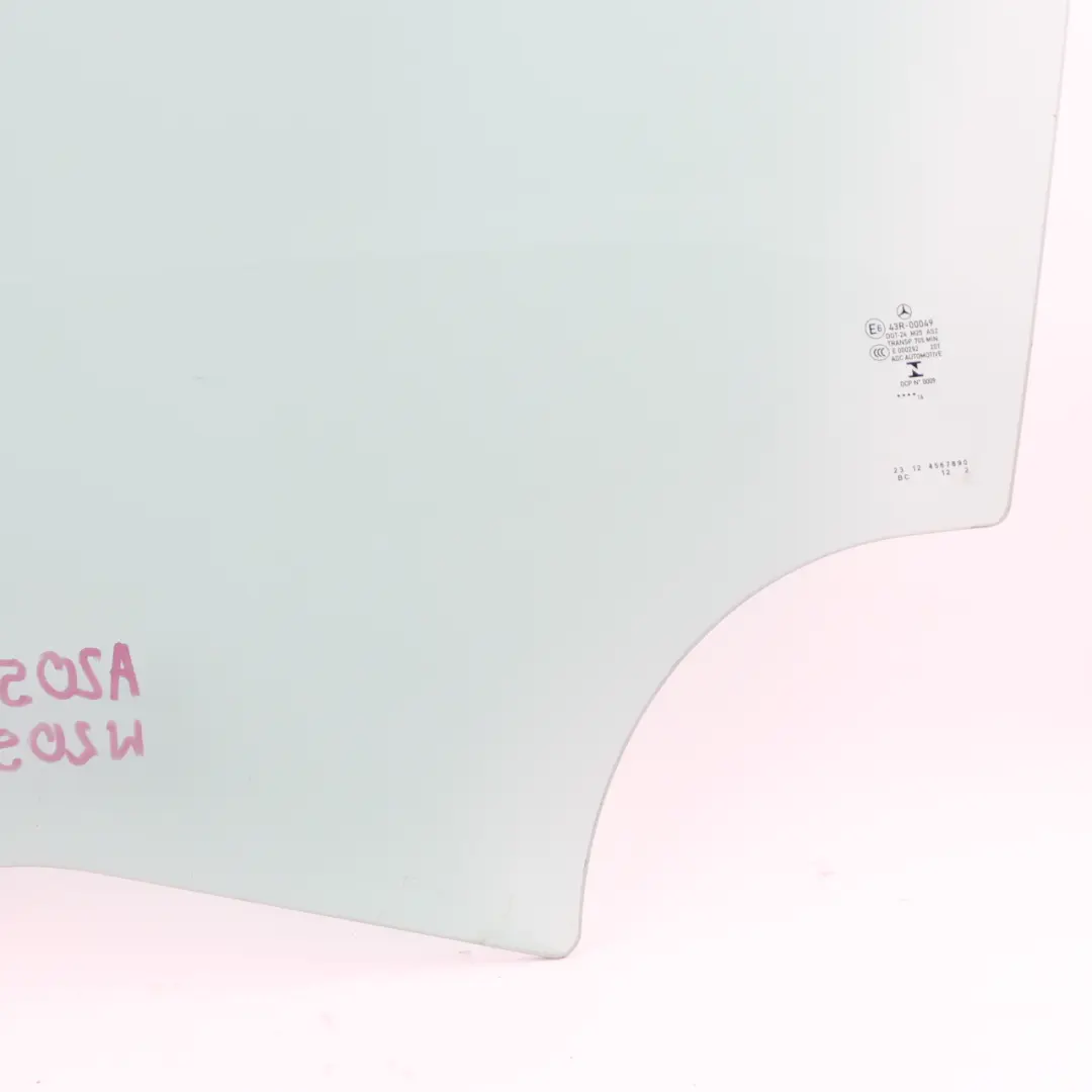 Mercedes W205 Window Glass Front Left Door N/S Green Glazing AS2 - SKU A2057250010 - Part number A2057250010