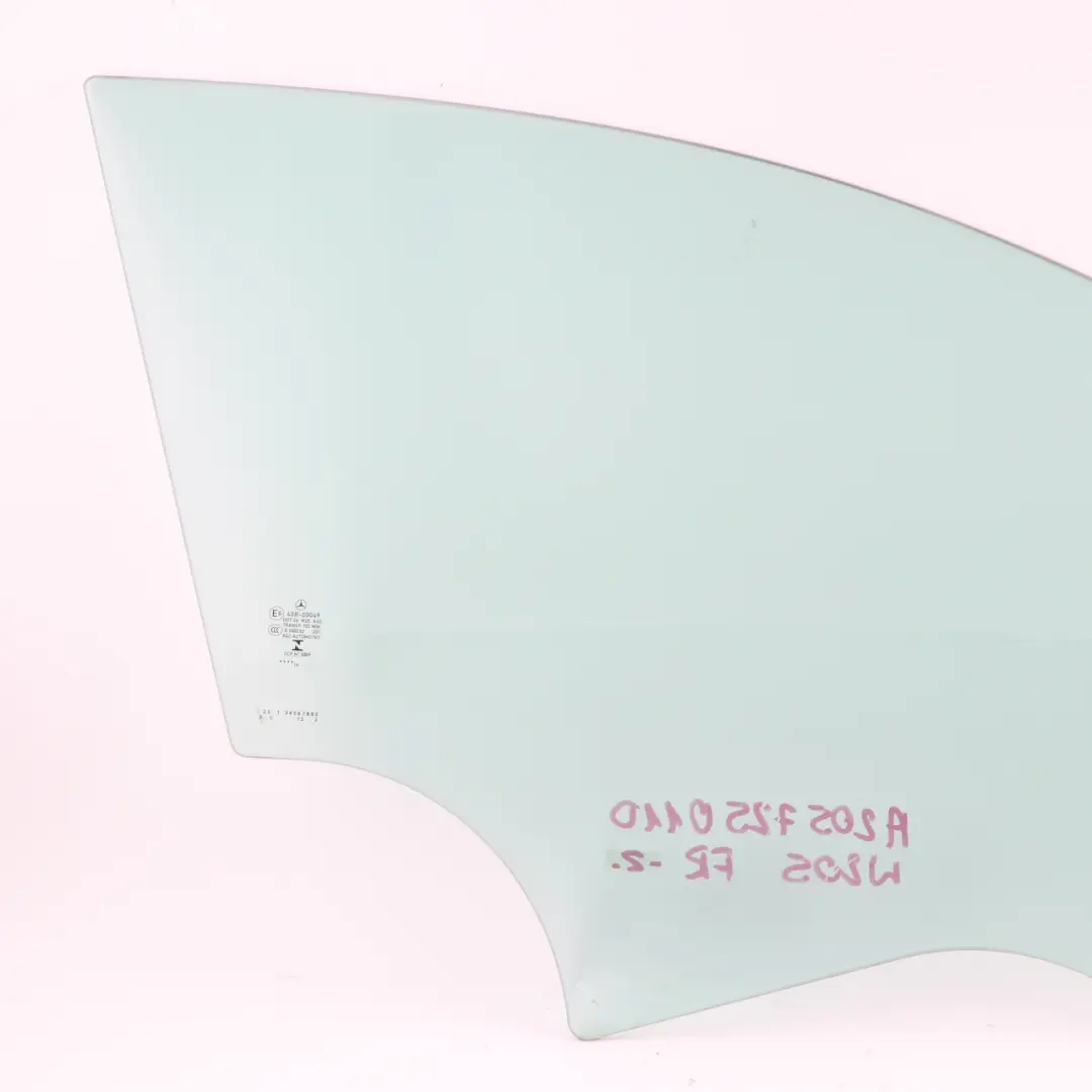 Mercedes W205 Window Glass Front Right Door O/S Green Glazing AS2 - SKU A2057250110 - Part number A2057250110