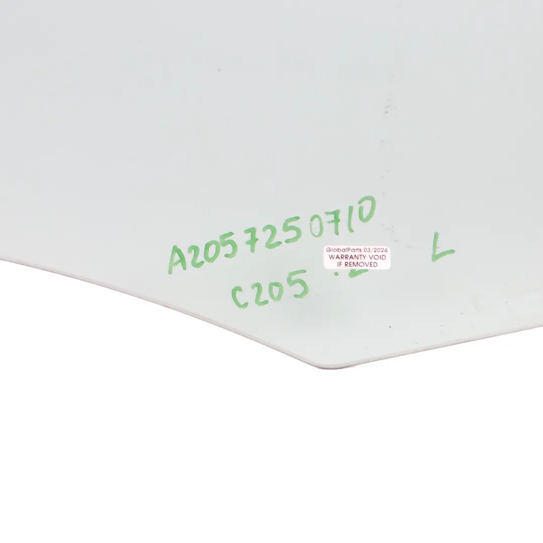 Window Glass Front Door Left N/S Glazing AS2 to Mercedes C205 Coupe with Part number A2057250710 Mercedes C205 Coupe Window Glass Front Door Left N/S Glazing AS2 - SKU A2057250710 - Part number A2057250710