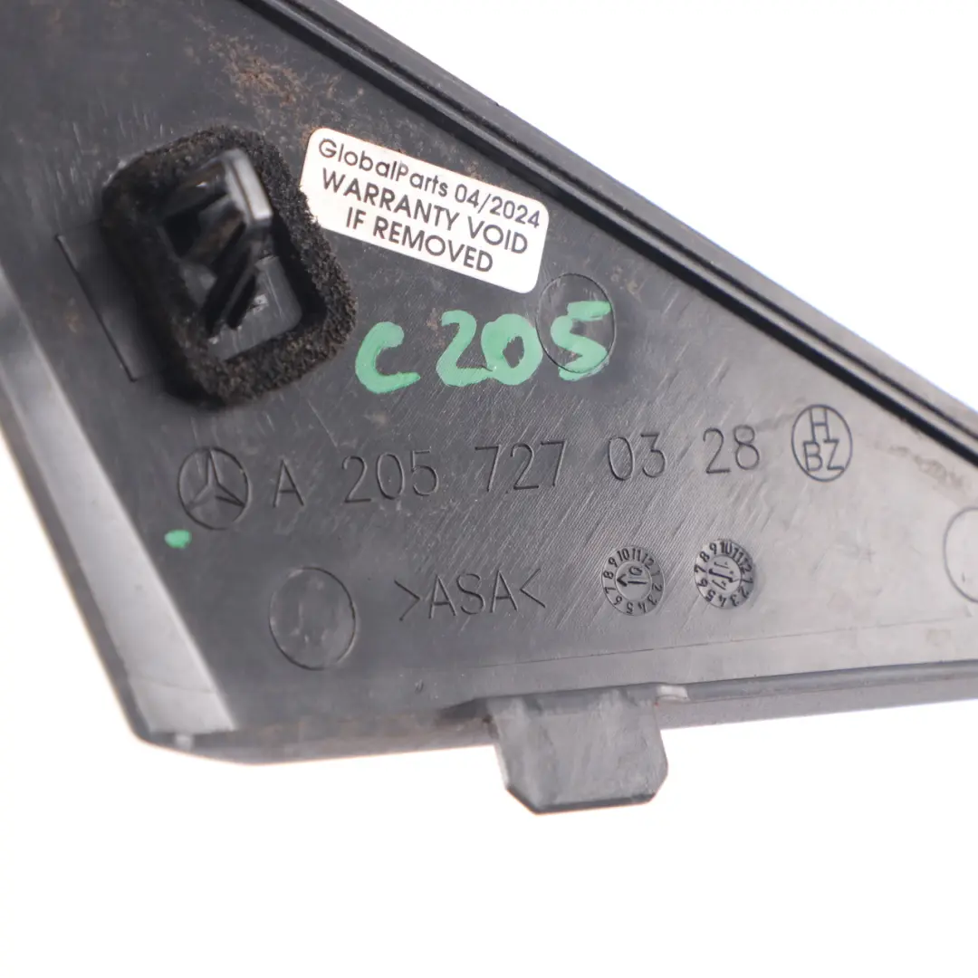 Door Corner Trim Molding Front Left Strip Cover Black to Mercedes W205 with Part number A2057270328 Mercedes W205 Door Corner Trim Molding Front Left Strip Cover Black - SKU A2057270328 - Part number A2057270328