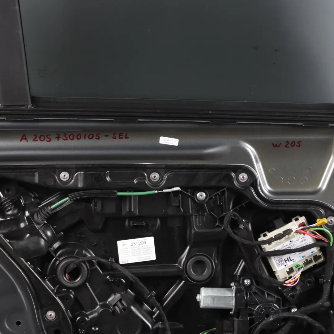 Door Rear Left N/S Selenite Grey Metallic - 992 to Mercedes W205 with Part number A2057300105 Mercedes W205 Door Rear Left N/S Selenite Grey Metallic - 992 - SKU A2057300105-SEL - Part number A2057300105