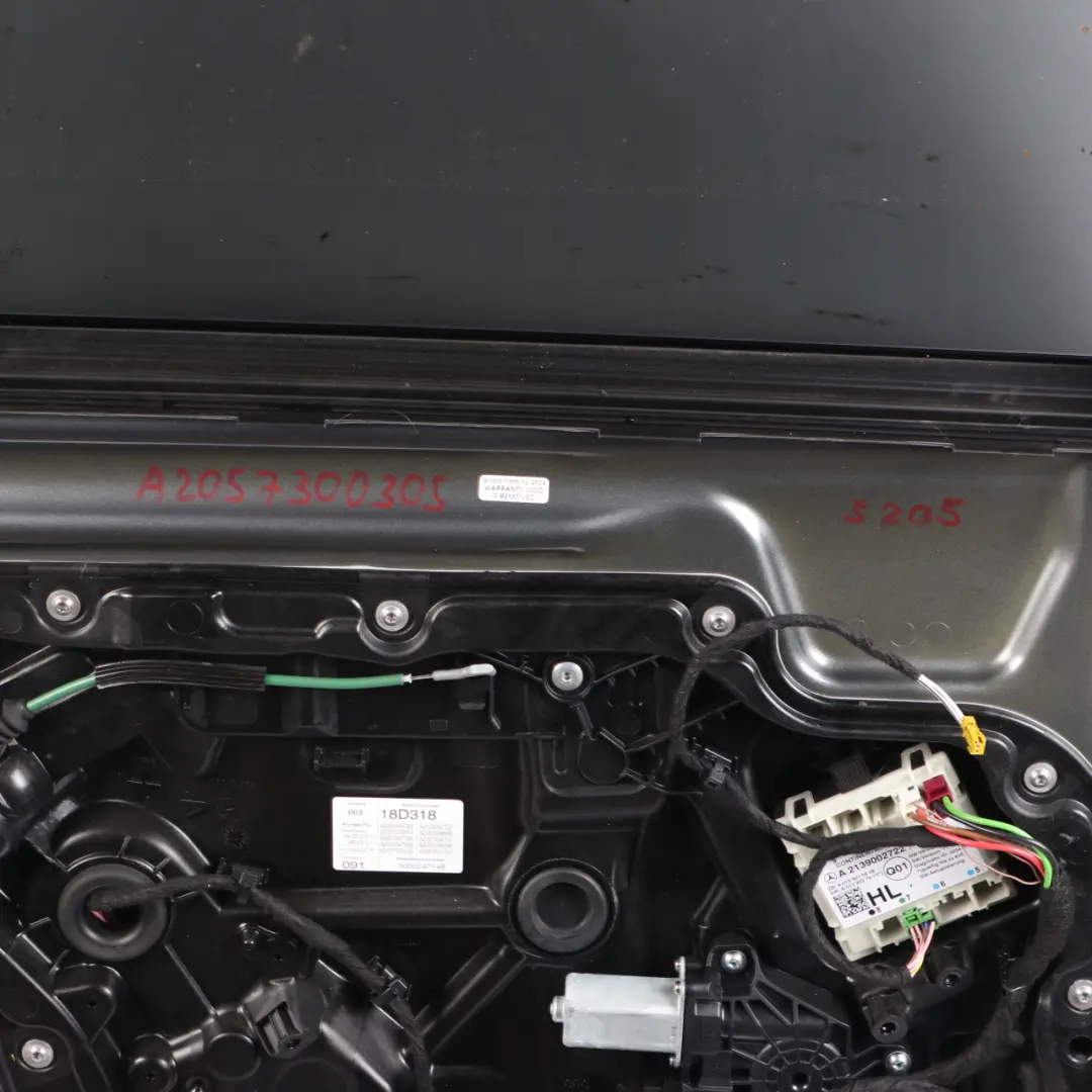 Door Rear Left N/S Estate Selenite Grey Metallic - 992 to Mercedes S205 with Part number A2057300305 Mercedes S205 Door Rear Left N/S Estate Selenite Grey Metallic - 992 - SKU A2057300305-SEL - Part number A2057300305