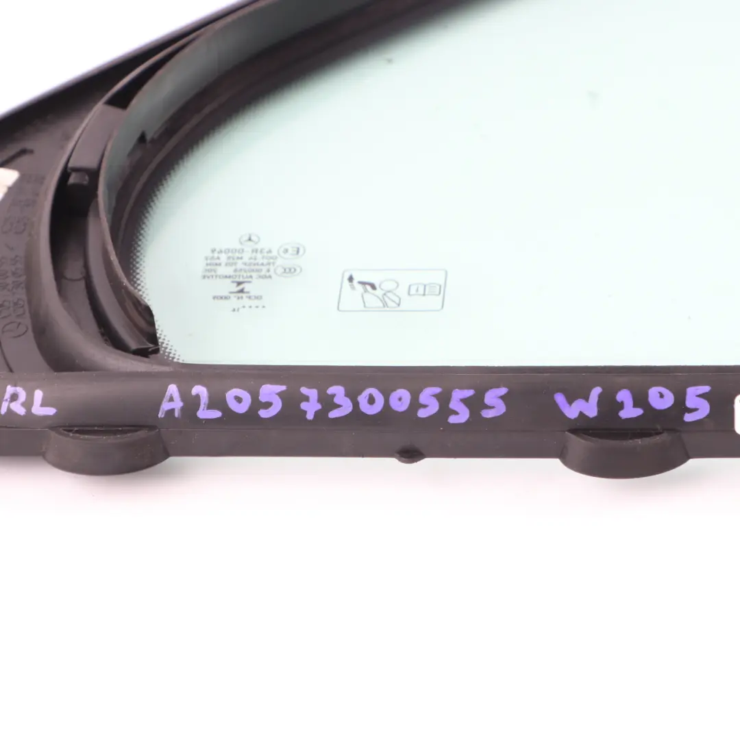 Mercedes W205 Cristal Fijo Puerta Trasera Izquierda Verde AS2 - SKU A2057300555 - Número de pieza A2057300555