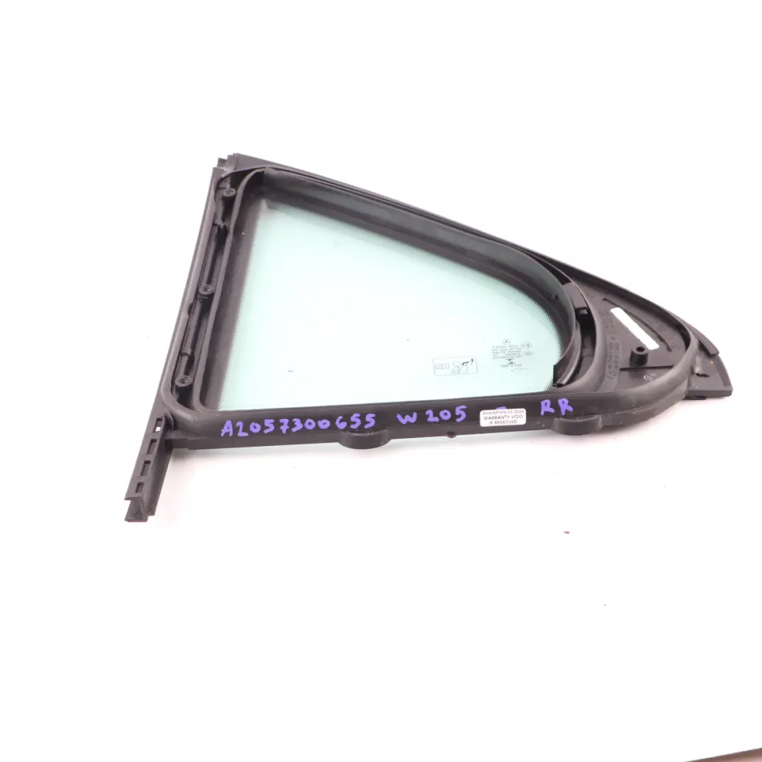 Mercedes W205 Fensterglas Feste Tür Hinten Rechts Grün AS2 - SKU A2057300655 - Teilenummer A2057300655