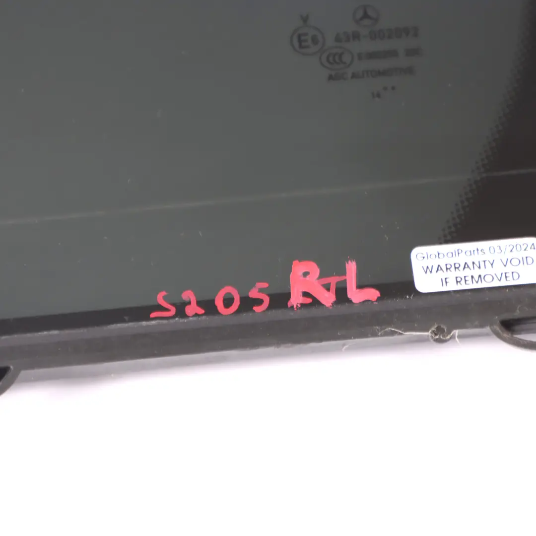 Vetro della porta posteriore sinistra colorati AS3 A2057350710 per Mercedes S205 con numero di parte A2057300755 Mercedes S205 Vetro della porta posteriore sinistra colorati AS3 A2057350710 - SKU A2057300755 - Numero di parte A2057300755