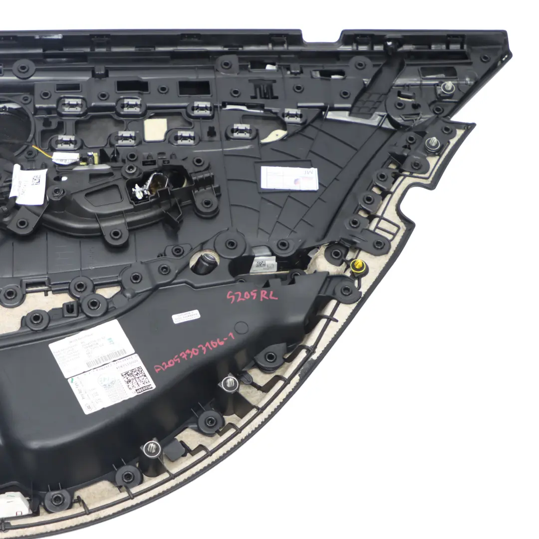  Tarjeta Puerta Trasera Mercedes W205 Izquierda Recubrimiento Panel Cuero Negro - SKU A2057303106-1 - Número de pieza A2057303106