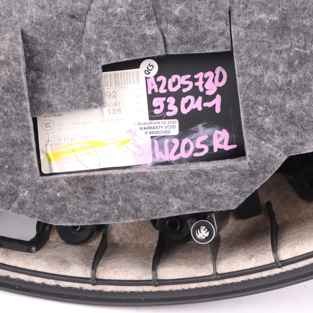 Door Card Mercedes W205 Left N/S Trim Panel Cover AMG Line Leather Black to Rear with Part number A2057305301 Rear Door Card Mercedes W205 Left N/S Trim Panel Cover AMG Line Leather Black - SKU A2057305301-1 - Part number A2057305301