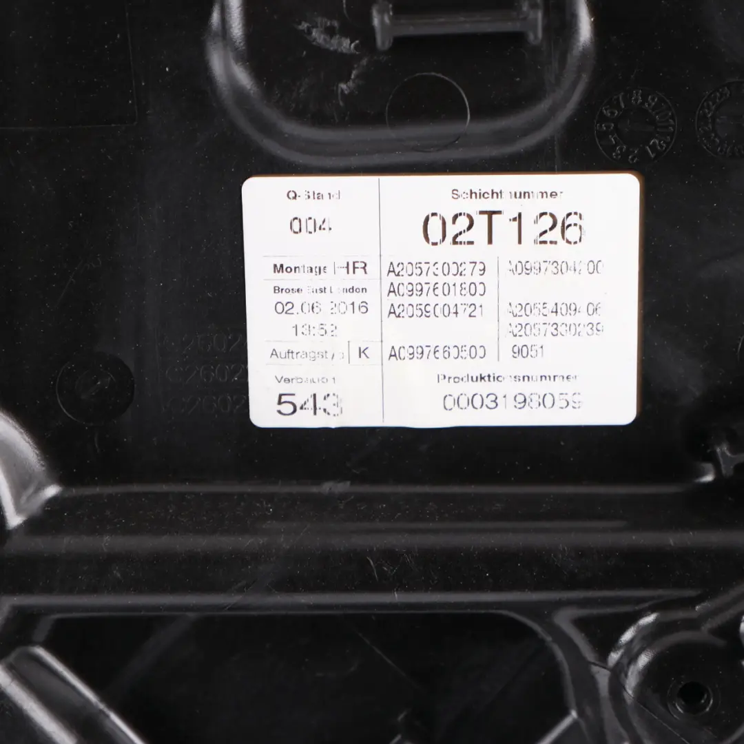  Mercedes-Benz C W205 Rear Right O/S Window Regulator Lifter Motor Panel - SKU A2057308004 - Part number A2057308004