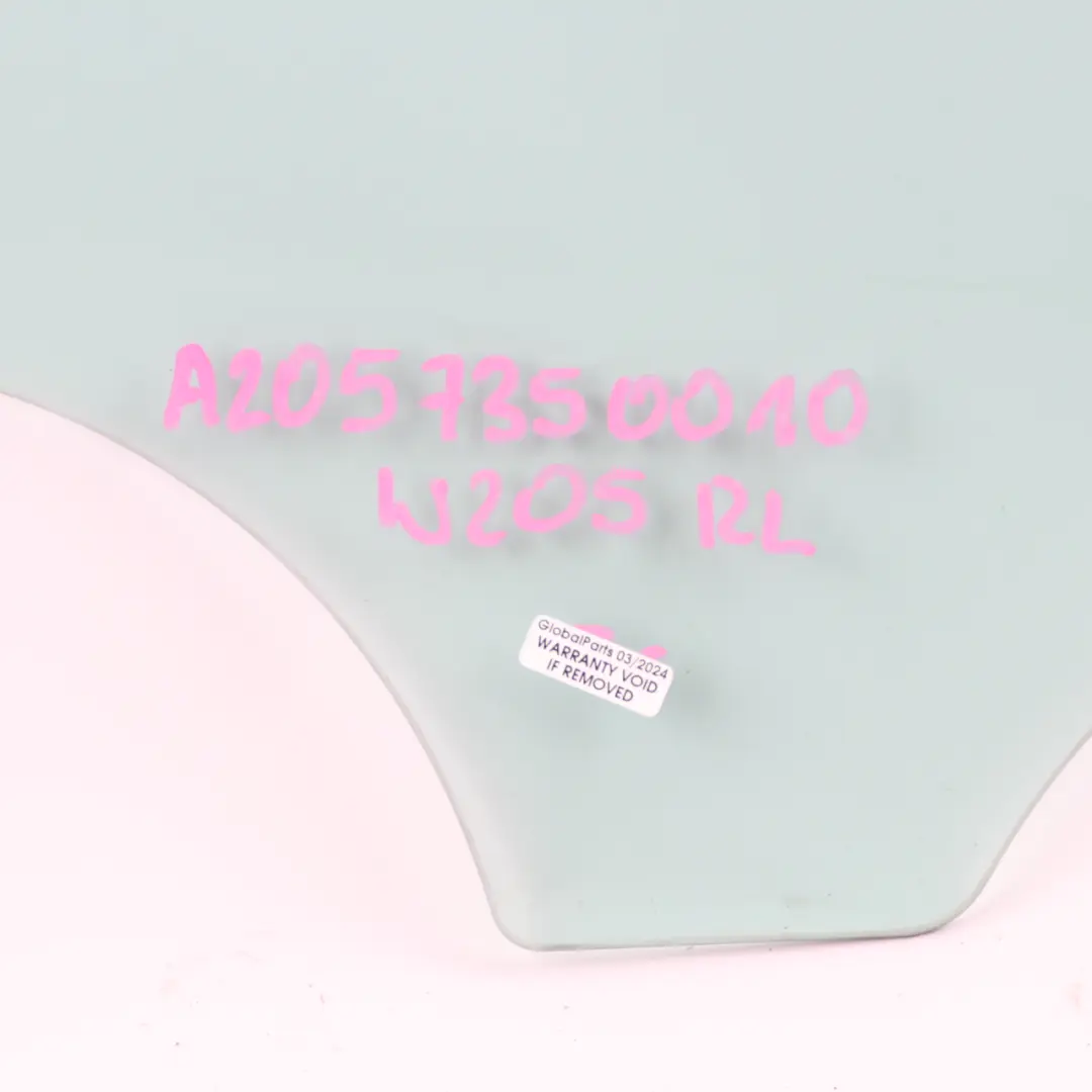 Mercedes W205 Window Glass Rear Left Door N/S Green Glazing AS2 - SKU A2057350010 - Part number A2057350010
