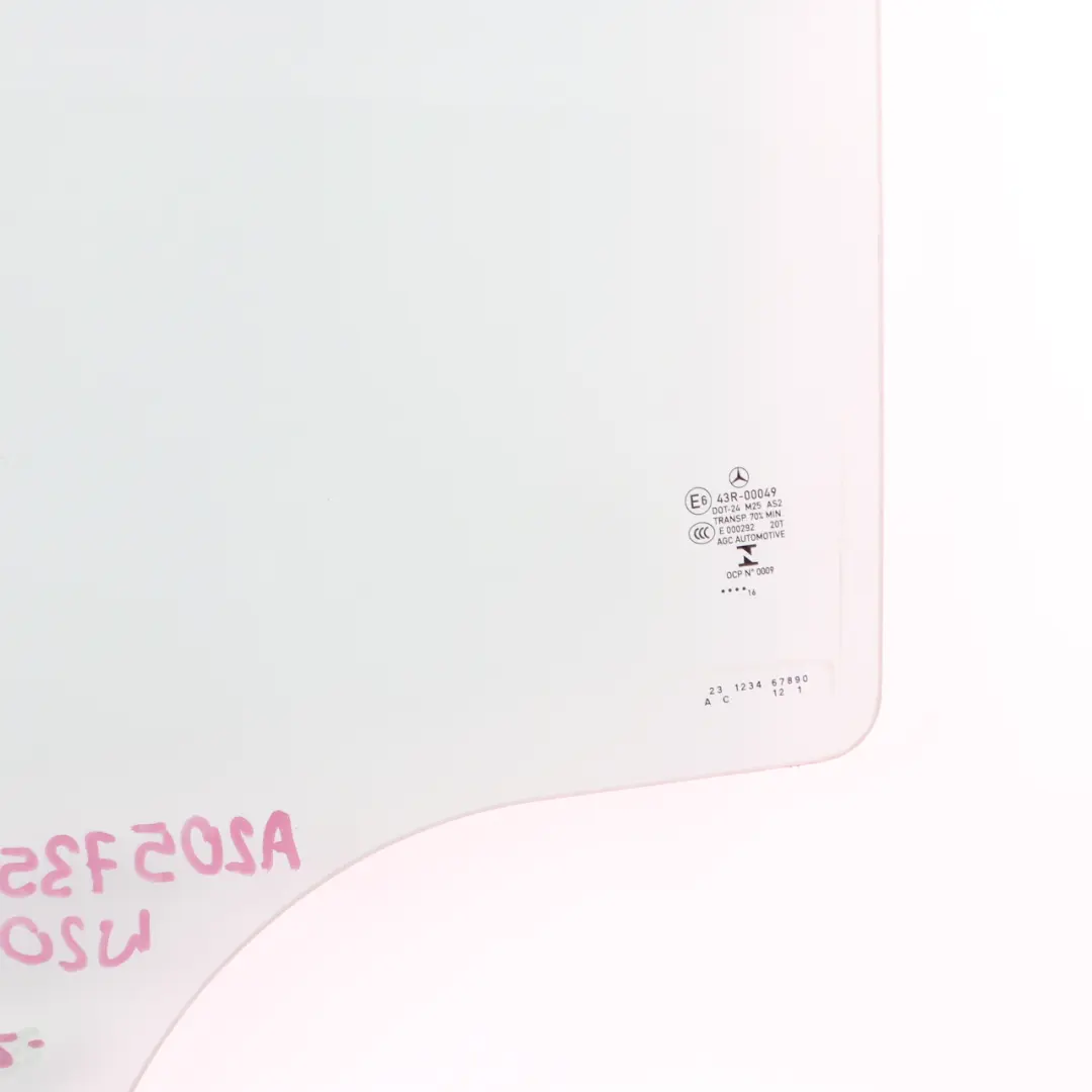 Mercedes W205 Vetro Finestra Porta Posteriore Sinistra Vetri AS2 - SKU A2057350010 - Numero di parte A2057350010