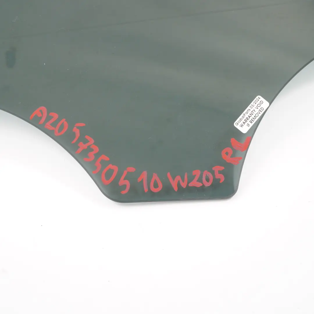 Mercedes W205 Sedan Szyba Boczna Drzwi Lewy Tył Czarna - SKU A2057350510 - Numer Części A2057350510