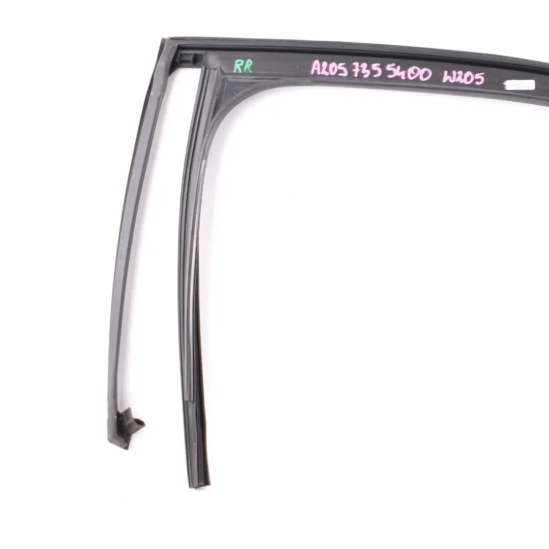  Frame Mercedes W205 Rear Window Right O/S Outside Guide Rail Sealing - SKU A2057355400 - Part number A2057355400