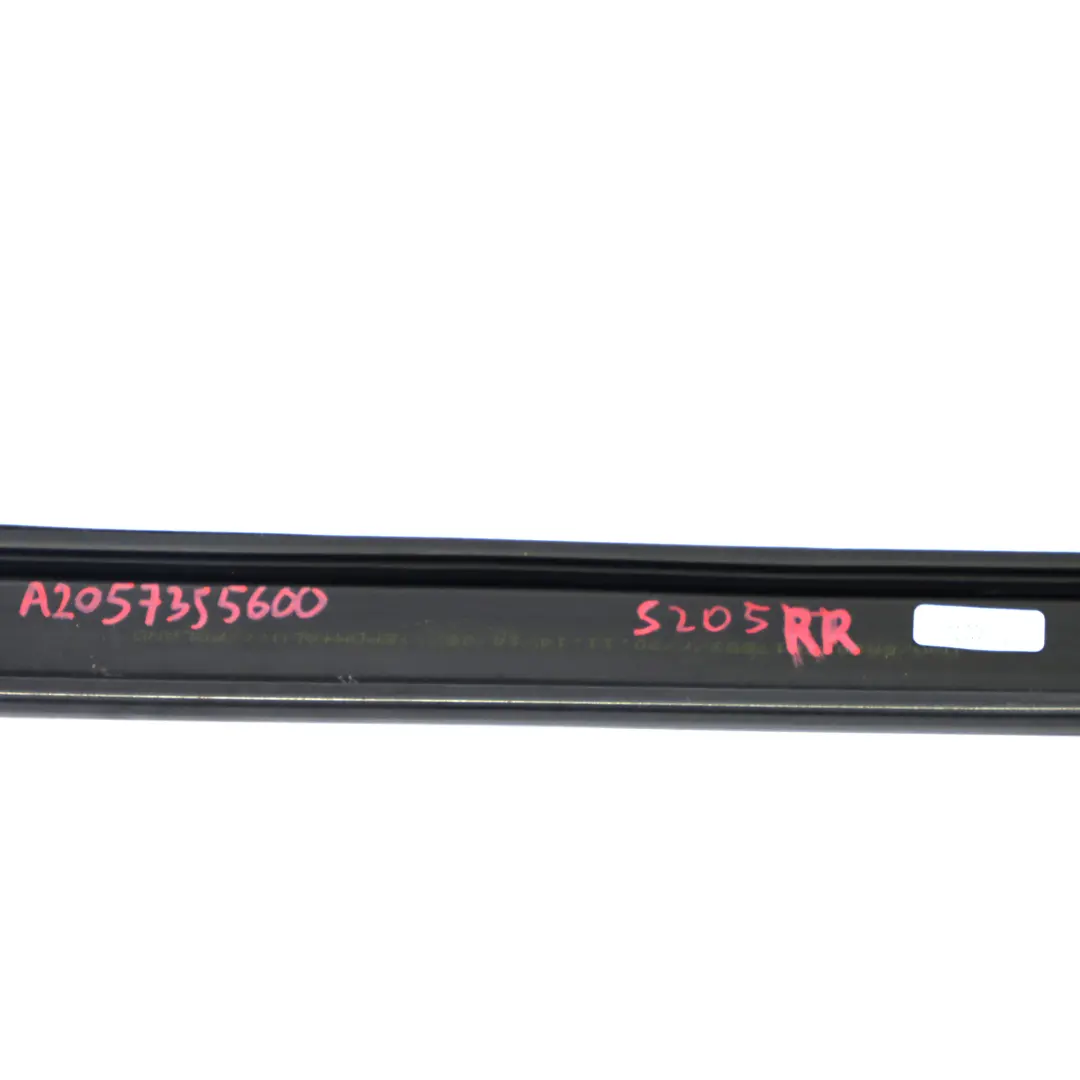 Right O/S Window Frame Guide Rail Sealing to Mercedes S205 Estate Rear with Part number A2057355600 Mercedes S205 Estate Rear Right O/S Window Frame Guide Rail Sealing - SKU A2057355600 - Part number A2057355600