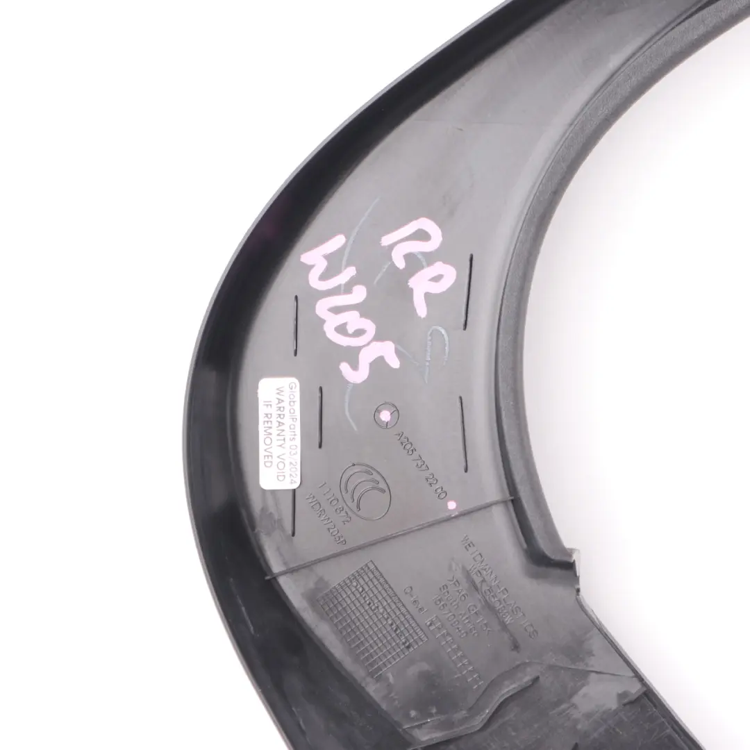  Telaio Mercedes W205 Finestra posteriore Rivestimento interno Nero - SKU A2057372200 - Numero di parte A2057372200