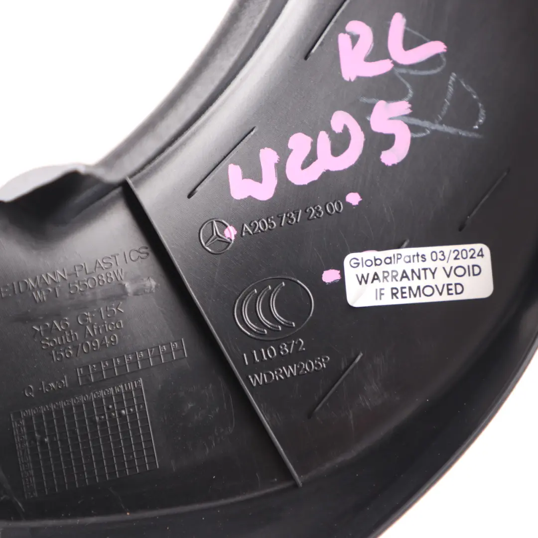 Mercedes W205 Ramka okna tylne drzwi Lewa Osłona - SKU A2057372300 - Numer Części A2057372300