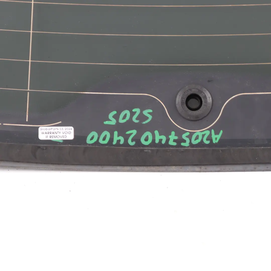 Window Mercedes S205 Boot Trunk Lid Tailgate Glass Tinted AS3 to Rear with Part number A2057402400 Rear Window Mercedes S205 Boot Trunk Lid Tailgate Glass Tinted AS3 - SKU A2057402400 - Part number A2057402400