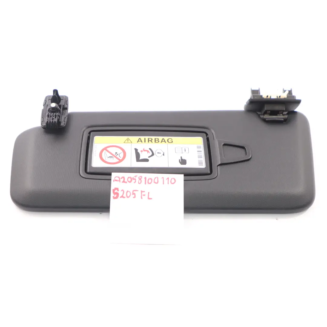  Sun Visor Mercedes S205 Left N/S Mirror Black With Label - SKU A2058100110 - Part number A2058100110