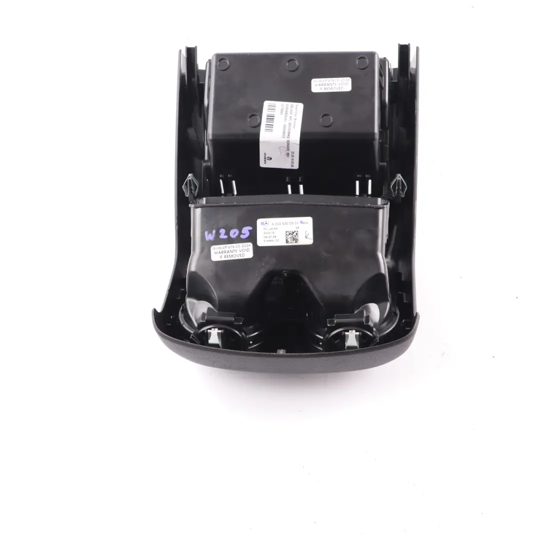 Mercedes W205 Console Centrale rangement pour bouche d'aération arrière Noir - SKU A2058300501-2 - Numéro de pièce A2058300501