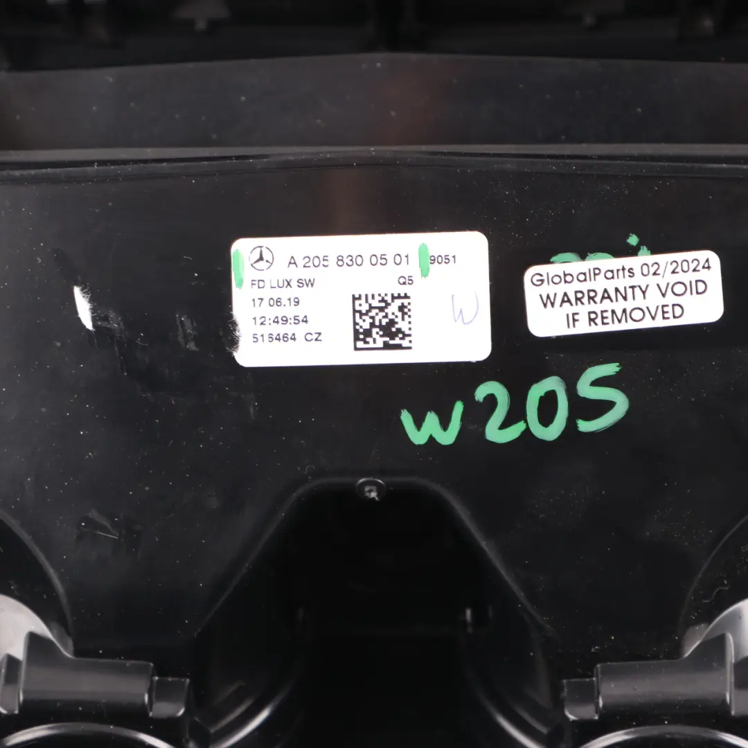 Mercedes W205 Kratka Nawiewu Tylna Konsola Środkowa Czarna - SKU A2058300501 - Numer Części A2058300501