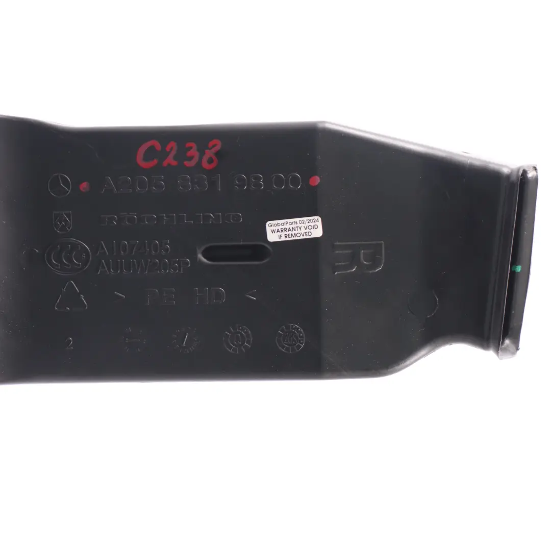 Condotto aria Mercedes W205 W213 C238 Canale Cabina Anteriore Destra per con numero di parte A2058319800 Condotto aria Mercedes W205 W213 C238 Canale Cabina Anteriore Destra - SKU A2058319800 - Numero di parte A2058319800
