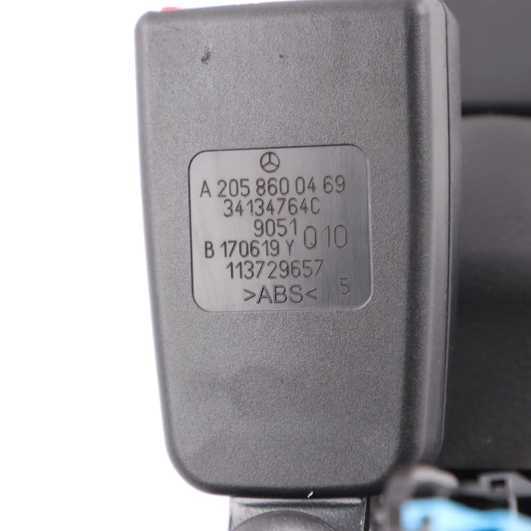 Hebilla cinturón segurida trasera central derecha para Mercedes W205 X253 con número de pieza A2058600469 Mercedes W205 X253 Hebilla cinturón segurida trasera central derecha - SKU A2058600469 - Número de pieza A2058600469