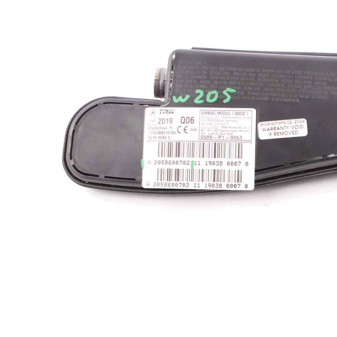 Side Air Module Front Right O/S to Mercedes W205 Seat with Part number A2058600702 Mercedes W205 Seat Side Air Module Front Right O/S - SKU A2058600702 - Part number A2058600702