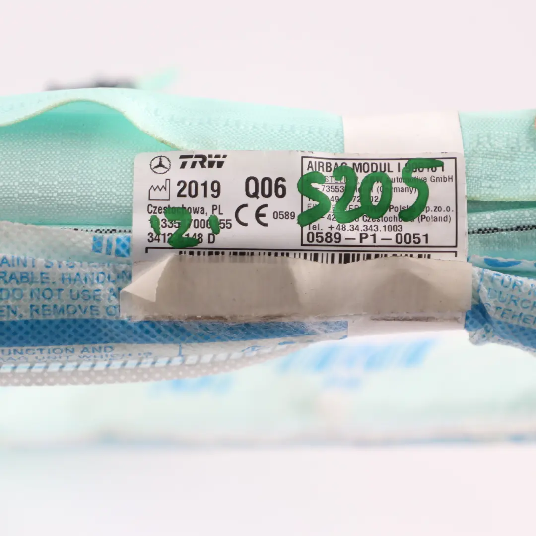 Mercedes W205 Airbag Poduszka Kurtyna Powietrzna Prawa - SKU A2058601102 - Numer Części A2058601102