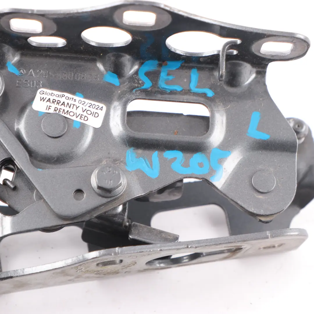 Mercedes W205 Zawias Maski Lewy Szary - SKU A2058800828-SEL - Numer Części A2058800828