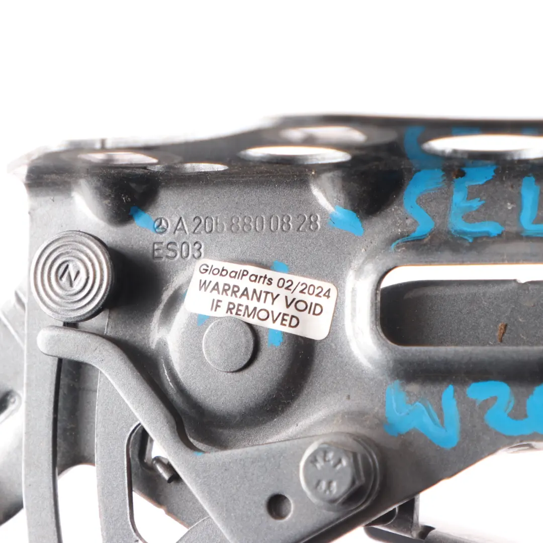 Mercedes W205 Engine Hood Cover Hinge Left N/S Selenite Grey - 992 - SKU A2058800828-SEL - Part number A2058800828