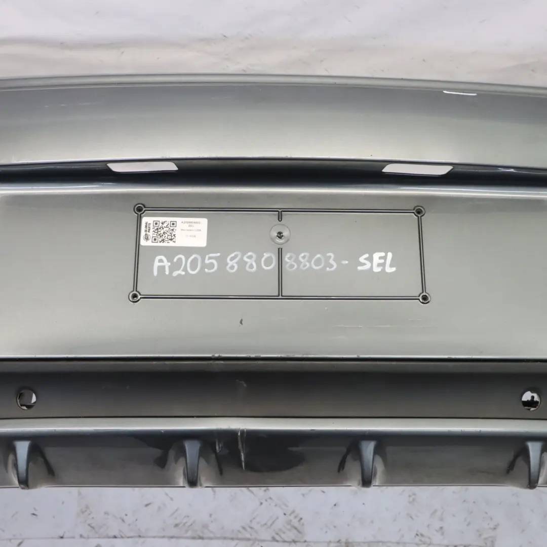Bumper Rear Trim Panel Covering AMG Selenite Grey Metallic - 992 to Mercedes A205 with Part number A2058808803 Mercedes A205 Bumper Rear Trim Panel Covering AMG Selenite Grey Metallic - 992 - SKU A2058808803-SEL - Part number A2058808803