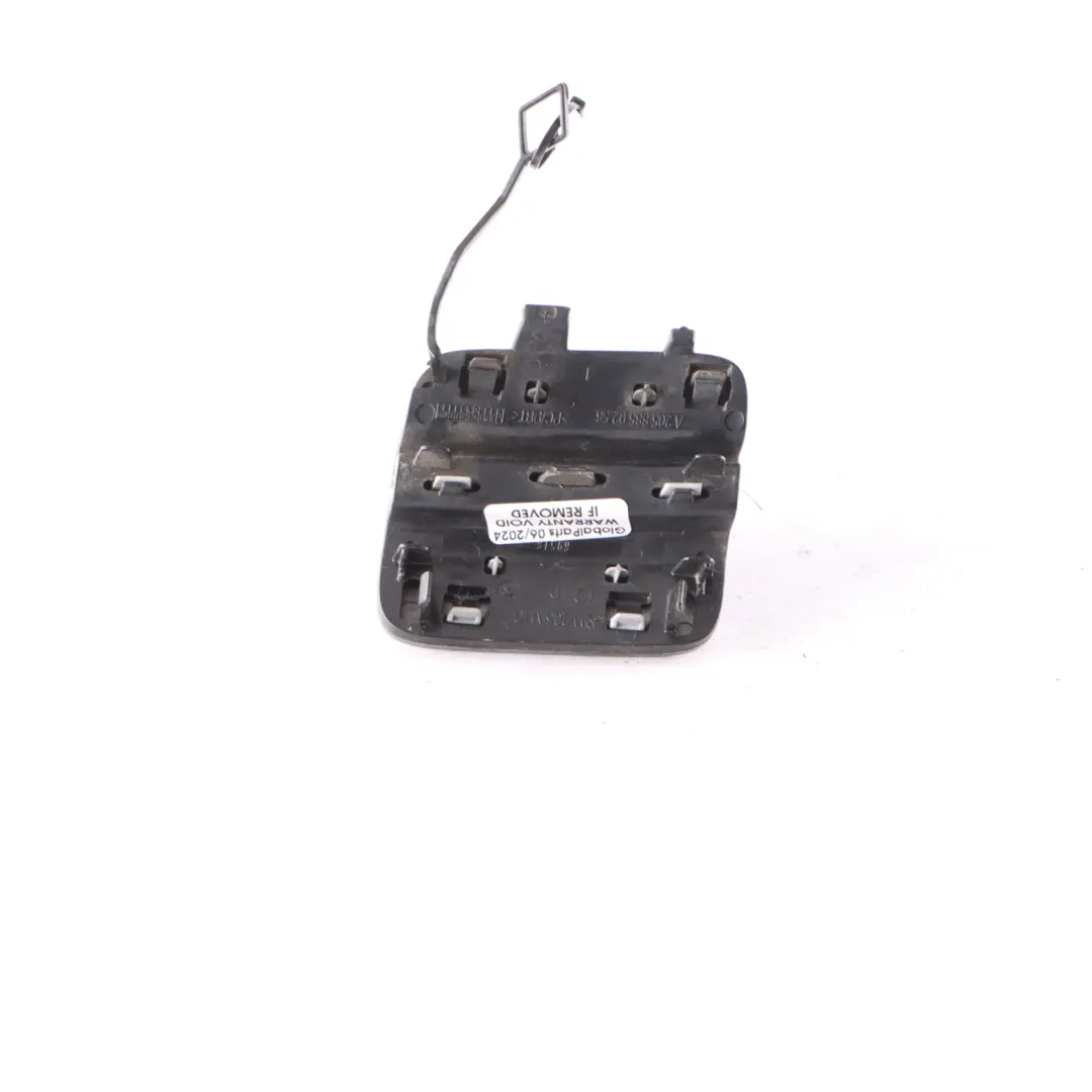 Bumper Towing Eye Cover AMG Iridium Silver - 775 to Mercedes W205 Rear with Part number A2058850256 Mercedes W205 Rear Bumper Towing Eye Cover AMG Iridium Silver - 775 - SKU A2058850256-IRS - Part number A2058850256