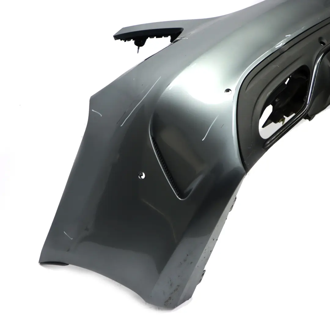 Bumper Rear Trim Panel Cover AMG Selenite Grey Metallic - 992 to Mercedes W205 with Part number A2058856038 Mercedes W205 Bumper Rear Trim Panel Cover AMG Selenite Grey Metallic - 992 - SKU A2058856038-SEL - Part number A2058856038
