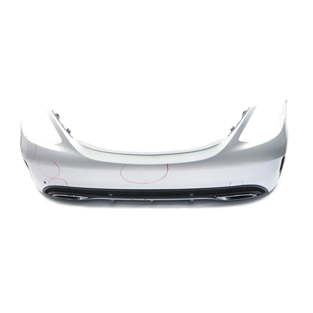 Bumper Rear Trim Panel AMG Iridium Silver Metallic - 775 to Mercedes W205 with Part number A2058856038 Mercedes W205 Bumper Rear Trim Panel AMG Iridium Silver Metallic - 775 - SKU A2058856038-IRS1 - Part number A2058856038