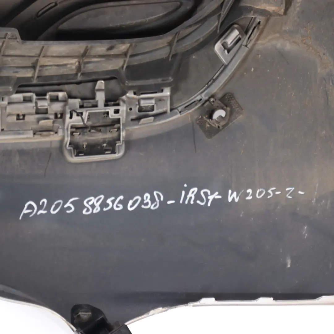 Bumper Rear Trim Panel AMG Iridium Silver Metallic - 775 to Mercedes W205 with Part number A2058856038 Mercedes W205 Bumper Rear Trim Panel AMG Iridium Silver Metallic - 775 - SKU A2058856038-IRS1 - Part number A2058856038