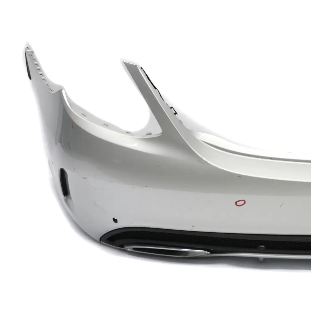 Bumper Rear Trim Panel AMG Iridium Silver Metallic - 775 to Mercedes W205 with Part number A2058856038 Mercedes W205 Bumper Rear Trim Panel AMG Iridium Silver Metallic - 775 - SKU A2058856038-IRS - Part number A2058856038